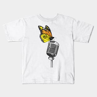 Butterfly Singer Microphone Music Kids T-Shirt